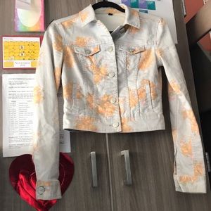 American Eagle Floral Jean Jacket
